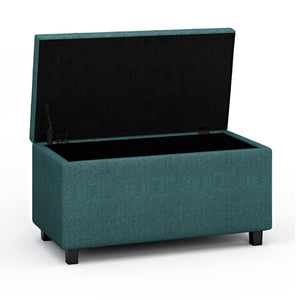 HomeRoots 34" Stylish Dark Brown & Teal Upholstered Storage Ottoman - Versatile Seating & Hidden Storage Solution 640246