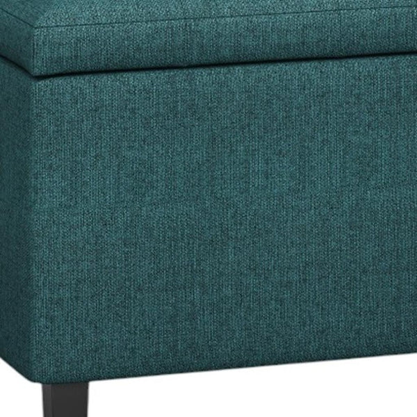HomeRoots 34" Stylish Dark Brown & Teal Upholstered Storage Ottoman - Versatile Seating & Hidden Storage Solution 640246