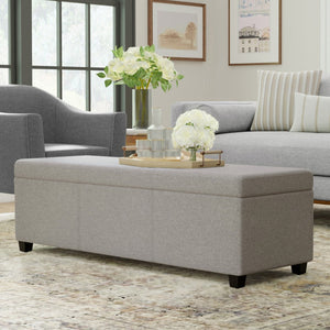HomeRoots 54" Modern Upholstered Storage Ottoman with Hidden Compartment - Stylish Seating & Versatile Use 640249