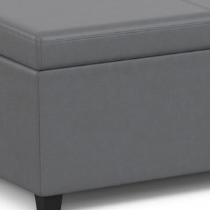 HomeRoots 54" Versatile Dark Brown and Gray Upholstered Storage Ottoman - Stylish Seating & Hidden Storage Solution 640257
