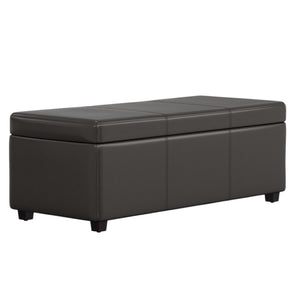 HomeRoots 44" Elegant Dark Brown Upholstered Storage Ottoman - Versatile Seating & Hidden Storage Solution 640258