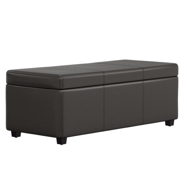 HomeRoots 44" Elegant Dark Brown Upholstered Storage Ottoman - Versatile Seating & Hidden Storage Solution 640258