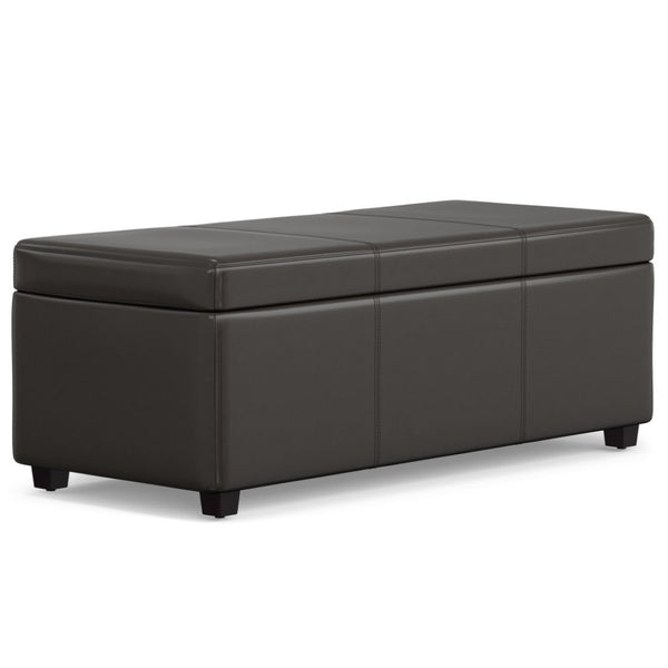 HomeRoots 44" Elegant Dark Brown Upholstered Storage Ottoman - Versatile Seating & Hidden Storage Solution 640258