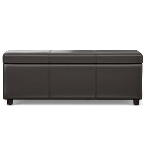 HomeRoots 44" Elegant Dark Brown Upholstered Storage Ottoman - Versatile Seating & Hidden Storage Solution 640258