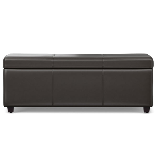 HomeRoots 44" Elegant Dark Brown Upholstered Storage Ottoman - Versatile Seating & Hidden Storage Solution 640258