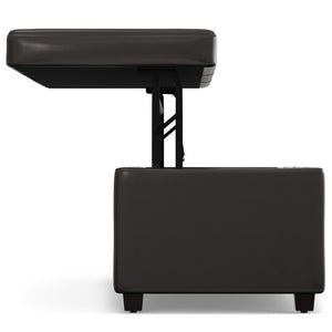 HomeRoots 44" Elegant Dark Brown Upholstered Storage Ottoman - Versatile Seating & Hidden Storage Solution 640258