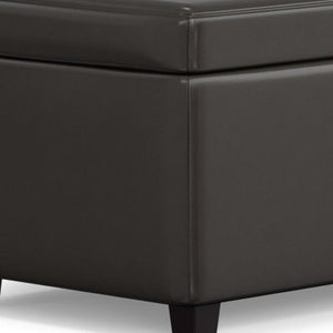 HomeRoots 44" Elegant Dark Brown Upholstered Storage Ottoman - Versatile Seating & Hidden Storage Solution 640258