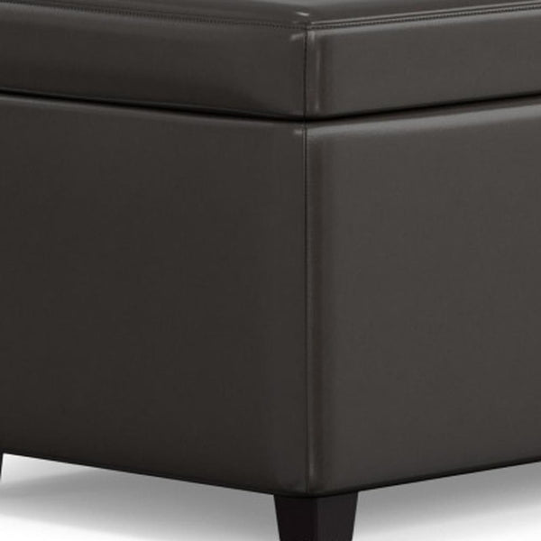 HomeRoots 44" Elegant Dark Brown Upholstered Storage Ottoman - Versatile Seating & Hidden Storage Solution 640258