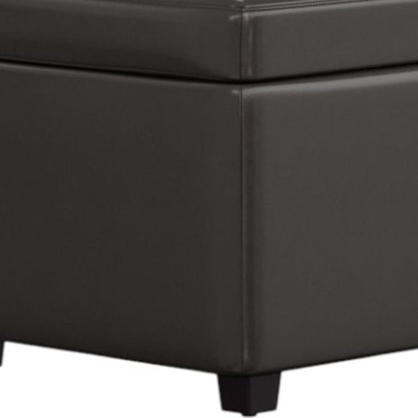 HomeRoots 44" Elegant Dark Brown Upholstered Storage Ottoman - Versatile Seating & Hidden Storage Solution 640258