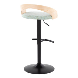 English Elm Contemporary Swivel Barstools Set of 2 with Green Fabric Black Metal and Wood Accents B202S00894