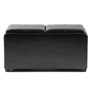 HomeRoots 35" Black Upholstered Storage Ottoman - Stylish Multi-Functional Seating & Hidden Storage Solution 640262