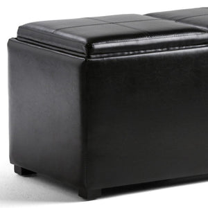 HomeRoots 35" Black Upholstered Storage Ottoman - Stylish Multi-Functional Seating & Hidden Storage Solution 640262