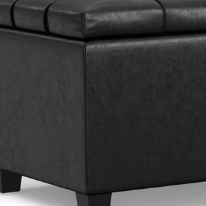 HomeRoots 33" Modern Espresso and Black Upholstery Storage Ottoman - Stylish, Multi-Functional & Space-Saving Solution 640264