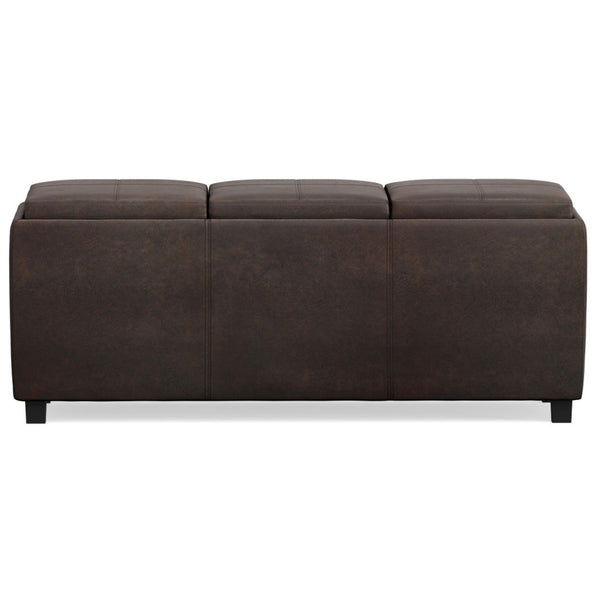HomeRoots 42" Stylish Dark Brown Upholstery Storage Ottoman – Versatile Seating, Hidden Storage, Compact Design 640265