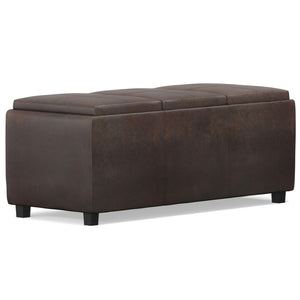 HomeRoots 42" Stylish Dark Brown Upholstery Storage Ottoman – Versatile Seating, Hidden Storage, Compact Design 640265