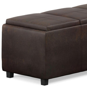 HomeRoots 42" Stylish Dark Brown Upholstery Storage Ottoman – Versatile Seating, Hidden Storage, Compact Design 640265