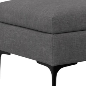 HomeRoots 36" Stylish Black and Slate Gray Upholstery Storage Ottoman - Versatile Seating and Hidden Storage Solution 640267