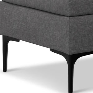 HomeRoots 36" Stylish Black and Slate Gray Upholstery Storage Ottoman - Versatile Seating and Hidden Storage Solution 640267