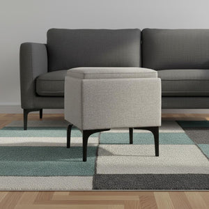 18 Inch Round Storage Ottoman Soft Upholstered Footrest for Living Room Accent Seating