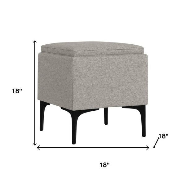 18 Inch Round Storage Ottoman Soft Upholstered Footrest for Living Room Accent Seating