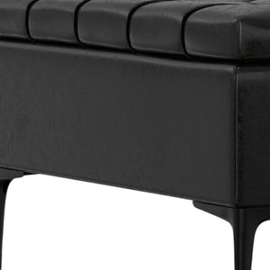 36 Inch Round Tufted Storage Ottoman Upholstered Cocktail Bench for Living Room Seating