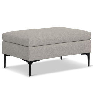 HomeRoots 36" Black and Cloud Upholstery Storage Ottoman - Stylish Multi-Functional Seating with Hidden Storage 640270
