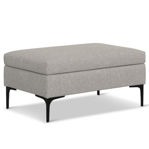 HomeRoots 36" Black and Cloud Upholstery Storage Ottoman - Stylish Multi-Functional Seating with Hidden Storage 640270