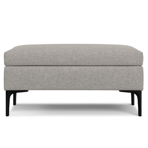 HomeRoots 36" Black and Cloud Upholstery Storage Ottoman - Stylish Multi-Functional Seating with Hidden Storage 640270