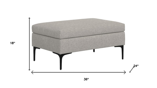 HomeRoots 36" Black and Cloud Upholstery Storage Ottoman - Stylish Multi-Functional Seating with Hidden Storage 640270
