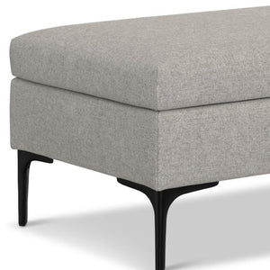 HomeRoots 36" Black and Cloud Upholstery Storage Ottoman - Stylish Multi-Functional Seating with Hidden Storage 640270