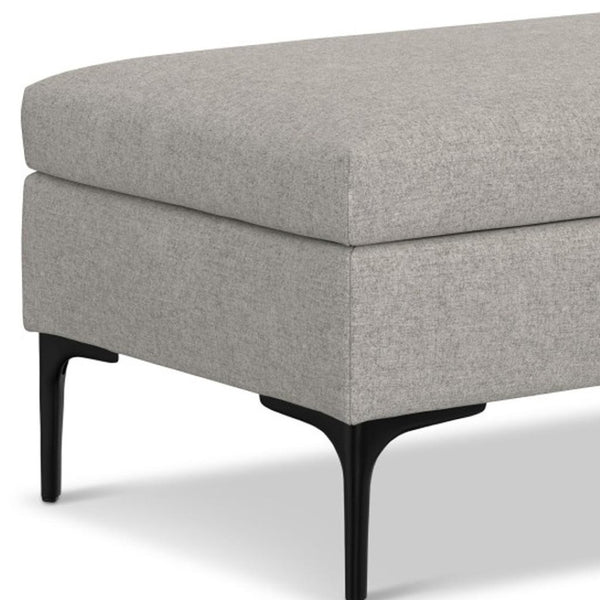 HomeRoots 36" Black and Cloud Upholstery Storage Ottoman - Stylish Multi-Functional Seating with Hidden Storage 640270