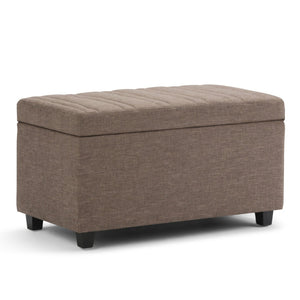 HomeRoots 33" Versatile Upholstery Storage Ottoman - Stylish Espresso & Fawn Design for Smart, Compact Living 640275