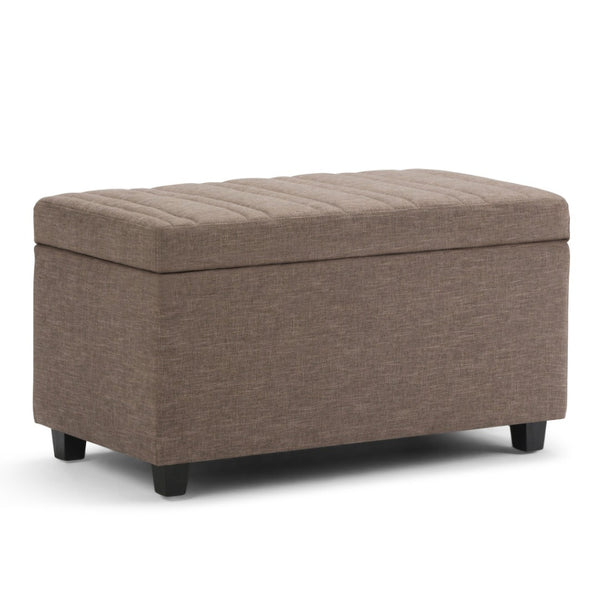 HomeRoots 33" Versatile Upholstery Storage Ottoman - Stylish Espresso & Fawn Design for Smart, Compact Living 640275