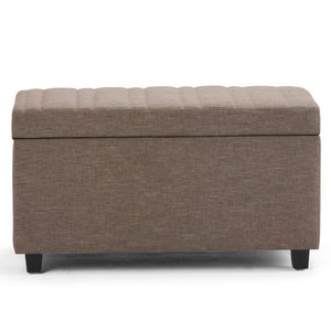 HomeRoots 33" Versatile Upholstery Storage Ottoman - Stylish Espresso & Fawn Design for Smart, Compact Living 640275