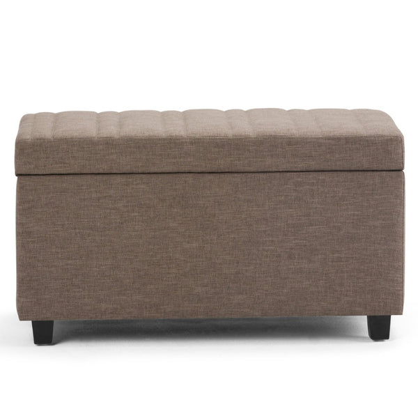 HomeRoots 33" Versatile Upholstery Storage Ottoman - Stylish Espresso & Fawn Design for Smart, Compact Living 640275