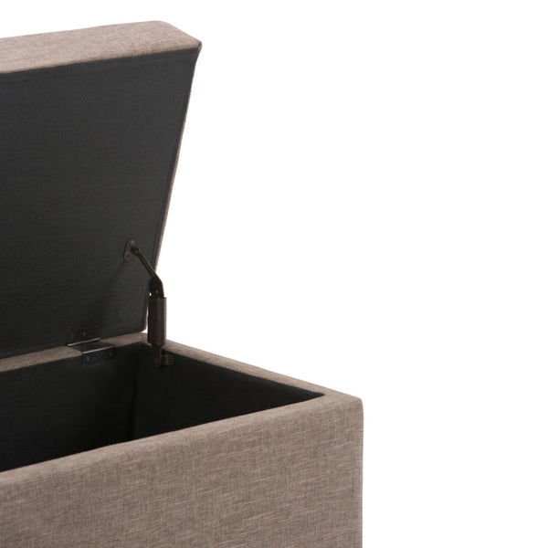 HomeRoots 33" Versatile Upholstery Storage Ottoman - Stylish Espresso & Fawn Design for Smart, Compact Living 640275