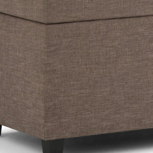 HomeRoots 33" Versatile Upholstery Storage Ottoman - Stylish Espresso & Fawn Design for Smart, Compact Living 640275