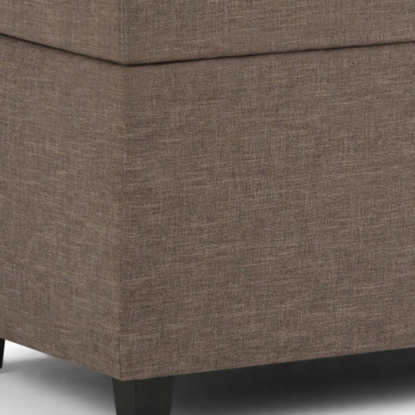 HomeRoots 33" Versatile Upholstery Storage Ottoman - Stylish Espresso & Fawn Design for Smart, Compact Living 640275