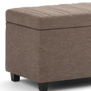 HomeRoots 33" Versatile Upholstery Storage Ottoman - Stylish Espresso & Fawn Design for Smart, Compact Living 640275