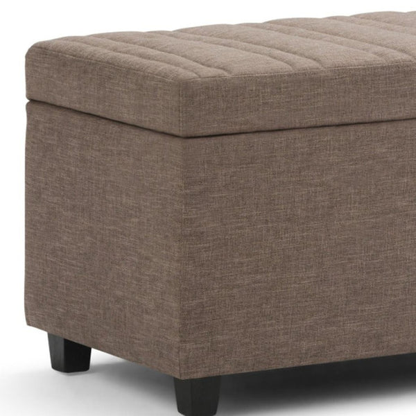 HomeRoots 33" Versatile Upholstery Storage Ottoman - Stylish Espresso & Fawn Design for Smart, Compact Living 640275