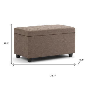HomeRoots 33" Versatile Upholstery Storage Ottoman - Stylish Espresso & Fawn Design for Smart, Compact Living 640275