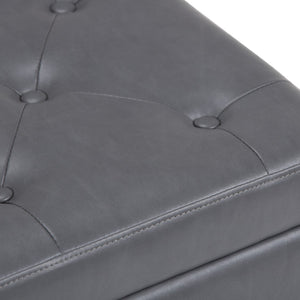 HomeRoots 48" Versatile Dark Brown and Gray Upholstered Storage Ottoman for Stylish Seating & Organizing Solutions 640276