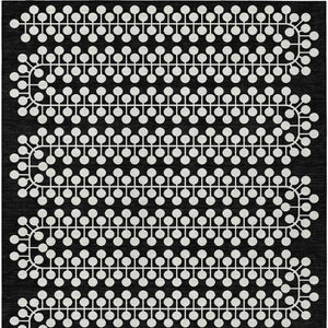 HomeRoots 10' Modern Black and Ivory Geometric Area Rug - Washable Indoor/Outdoor, Durable for High Traffic Spaces 640294