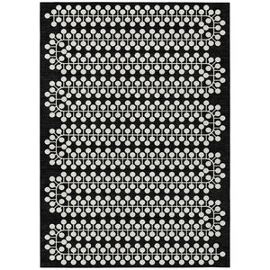 HomeRoots 10' Modern Black and Ivory Geometric Area Rug - Washable Indoor/Outdoor, Durable for High Traffic Spaces 640294