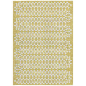 HomeRoots 10' Gold and Ivory Geometric Area Rug - Stylish Washable Indoor/Outdoor Design for All Spaces! 640306