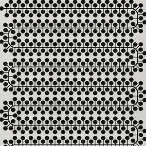 HomeRoots 5' Modern Ivory and Black Geometric Area Rug - Washable, Durable, Indoor/Outdoor, Kid & Pet Friendly! 640315