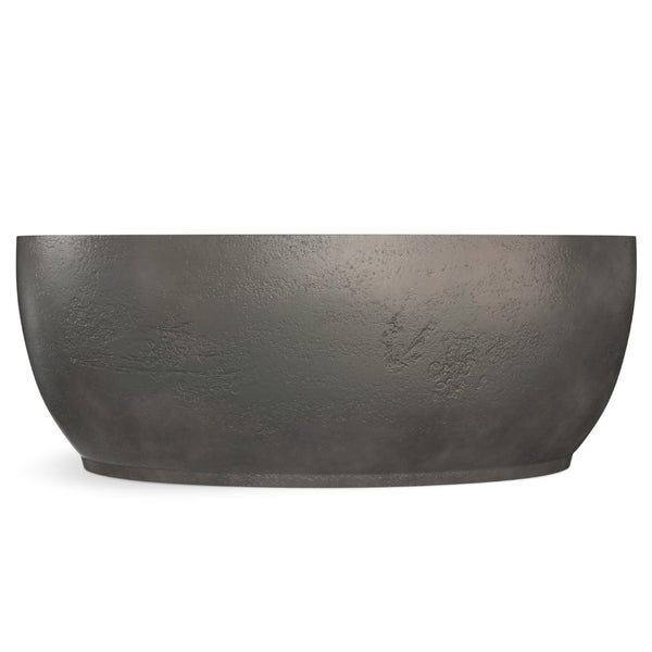 HomeRoots 38" Graphite Oval Coffee Table - Modern Aluminum Design, Fully Assembled, Perfect for Any Space! 640316
