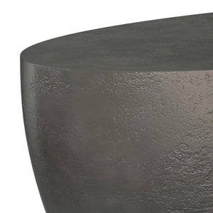 HomeRoots 38" Graphite Oval Coffee Table - Modern Aluminum Design, Fully Assembled, Perfect for Any Space! 640316