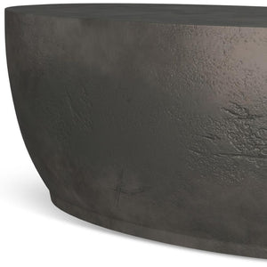 HomeRoots 38" Graphite Oval Coffee Table - Modern Aluminum Design, Fully Assembled, Perfect for Any Space! 640316