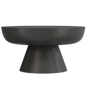 HomeRoots 30" Black Aluminum Round Coffee Table - Modern Minimalist Design for Versatile Living Spaces and Style 640318